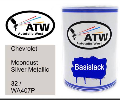 Chevrolet, Moondust Silver Metallic, 32 / WA407P: 500ml Lackdose, von ATW Autoteile West.